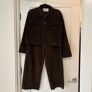 Oak + Fort Brown Corduroy Jacket and Pants Set